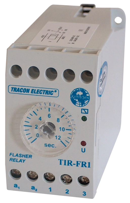 Tracon TIR-FR1 Ütemadó 250V AC, 0,5s / 0-12s, 5A/250V AC, 10A/24V AC/DC