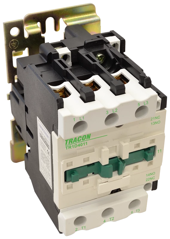 Tracon TR1D4011 Kontaktor 400V, 50Hz, 40A, 18,5kW, 230V AC, 3×NO+(1×NO+1×NC)