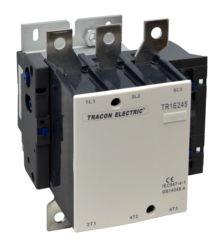 Tracon TR1E245B7 Nagyáramú kontaktor 415V, 50Hz, 245A, 132kW, 24V AC, 3×NO+1×NO