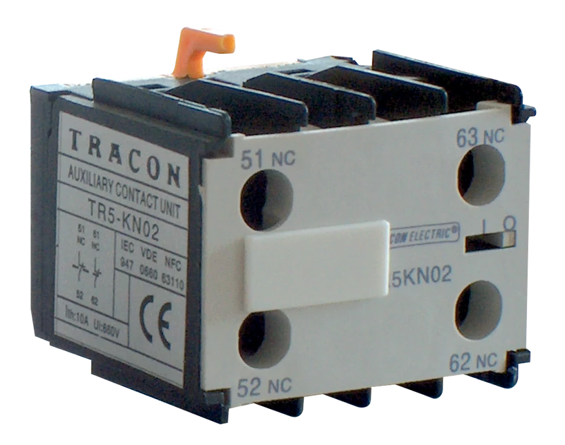 Tracon TR5KN13 Homlokoldali segédérintkező TR1K segédkontaktorokhoz 230V, 50Hz, 2A, 1×NO+3×NC