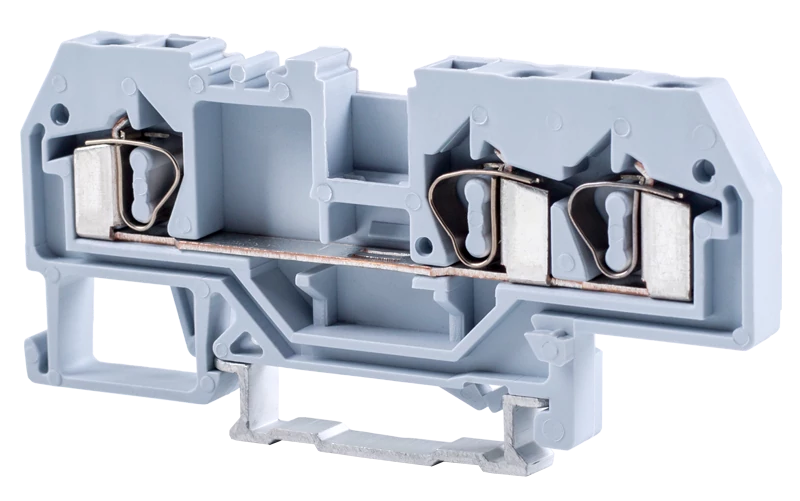 Tracon TSKC4/3 Fázisvezető ipari sorozatkapocs, rugós, sínre, szürke 800V 32A 0.08-4 mm2 3P