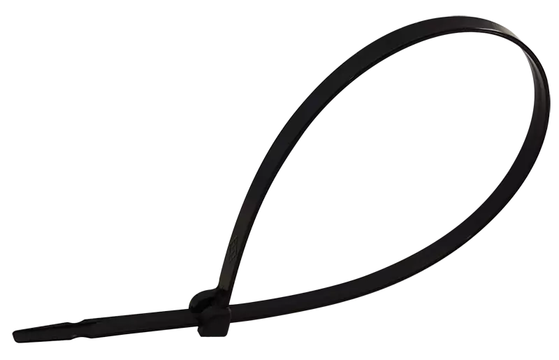 Tracon TU140 UV-álló fémnyelves kábelkötegelő, fekete 140×3,6mm, D=2-29mm, PA6.6