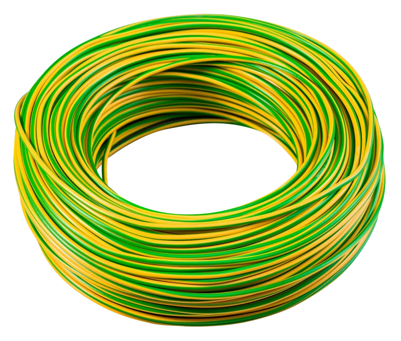 MCU (H07V-U) 2,5 mm2 zöld/sárga tömör réz PVC szigetelésű 450/750V vezeték (100m)